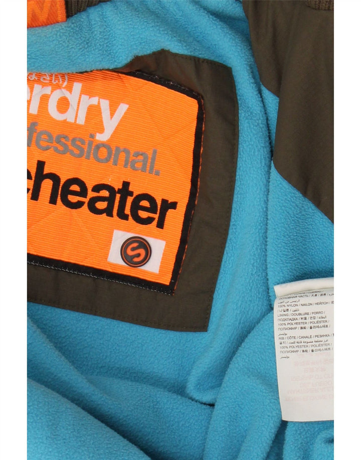 Jaqueta corta-vento feminina Superdry The Windcheater com capuz Reino Unido 10 pequeno cáqui