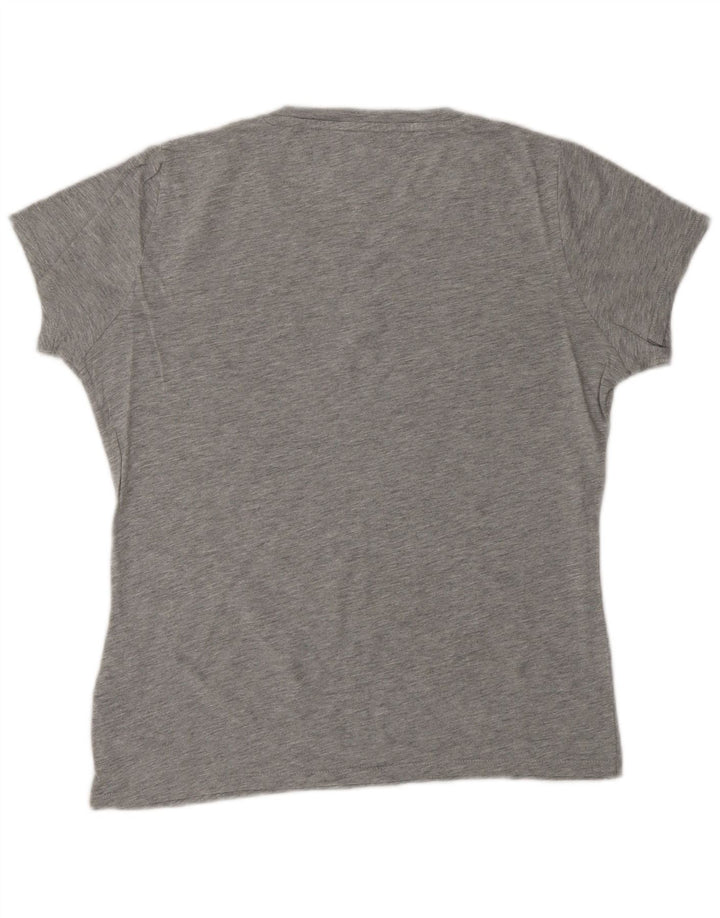 Camiseta feminina TOMMY HILFIGER com estampa oversized UK 10 pequena cinza