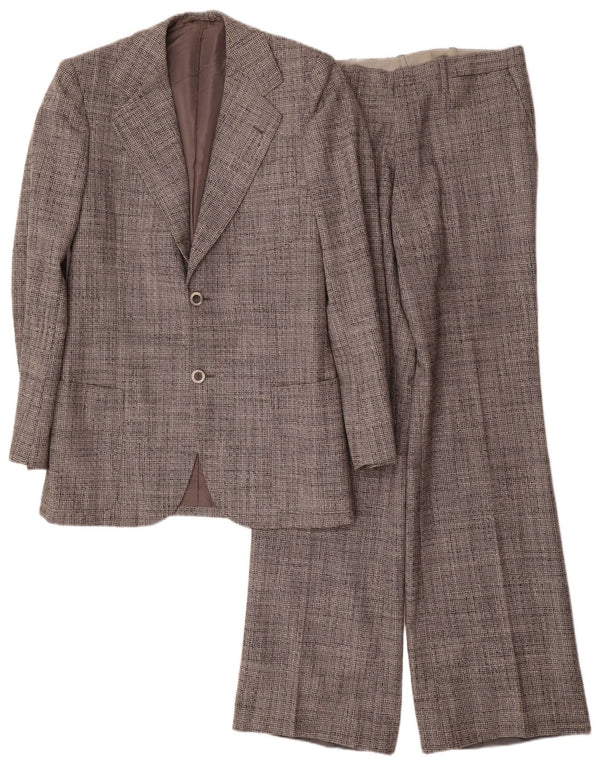 Vintage Mens 2 Button Piece Suit UK 38 Medium W30 L34 Grey Flecked