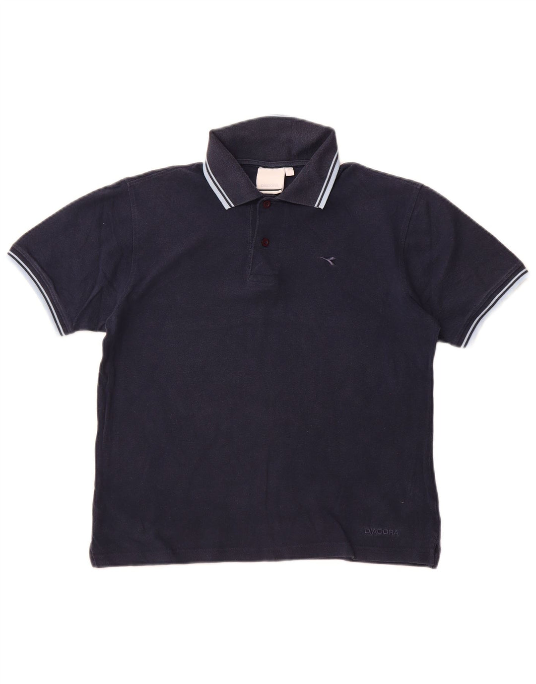 Camisa polo masculina Diadora pequena algodão azul marinho
