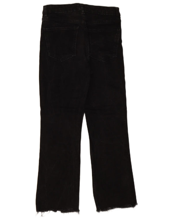 Calça jeans feminina Zara Bootcut EU 36 XS W26 L25 algodão preto