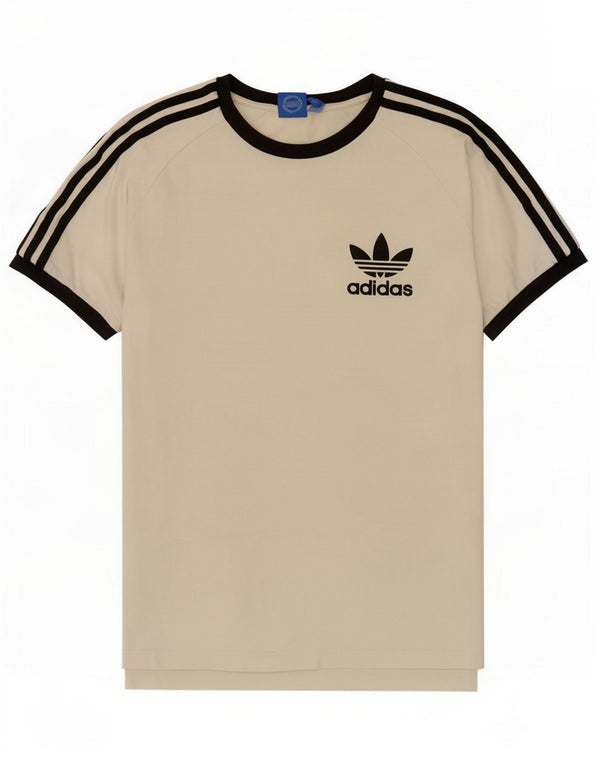 Adidas Mens Camiseta Top Grande Algodão Branco