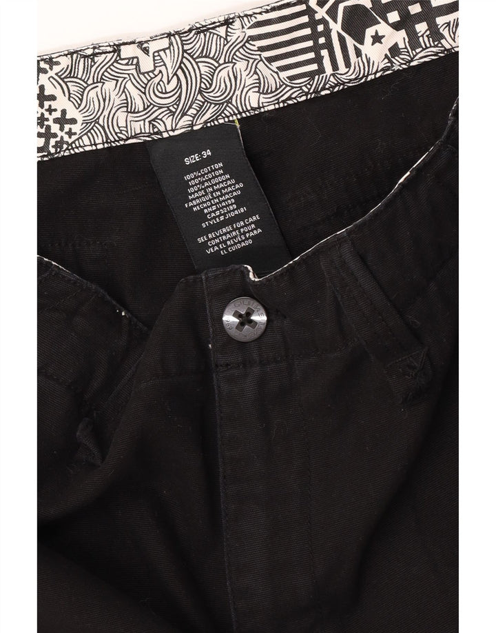 Quiksilver Mens Cargo Shorts W34 Grande Algodão Preto