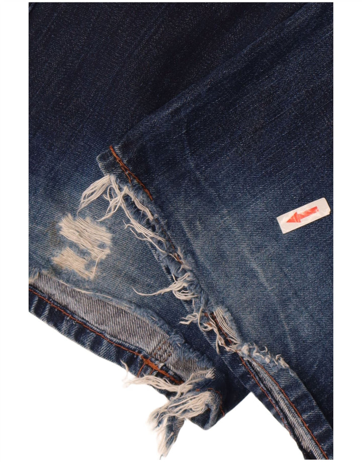 Tommy Hilfiger Calça jeans reta masculina desgastada W31 L36 Azul