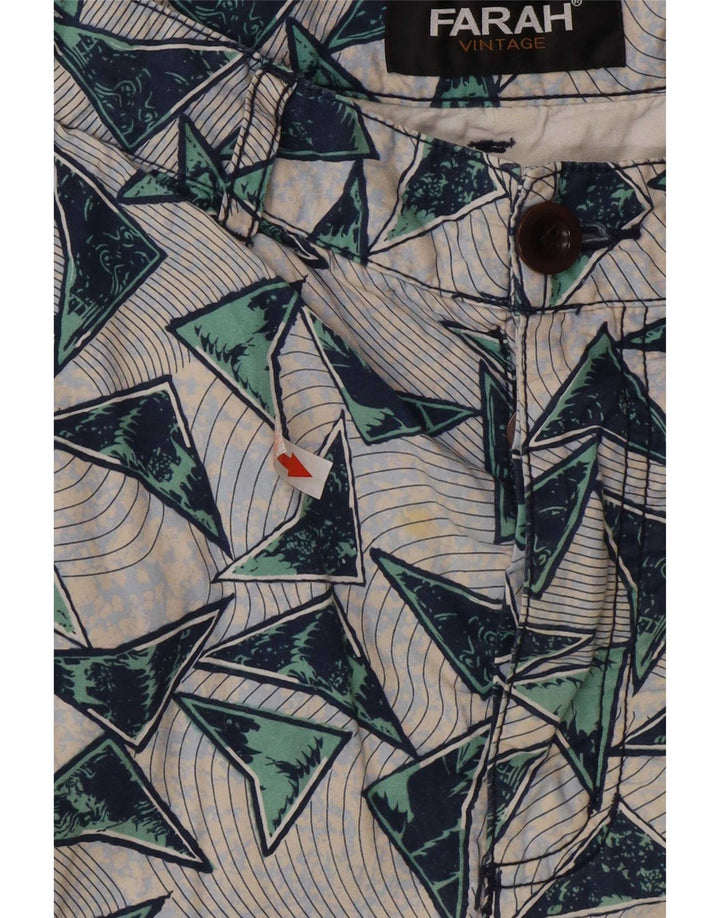 Farah Mens Chino Shorts W32 Médio Algodão Geométrico Multicolorido