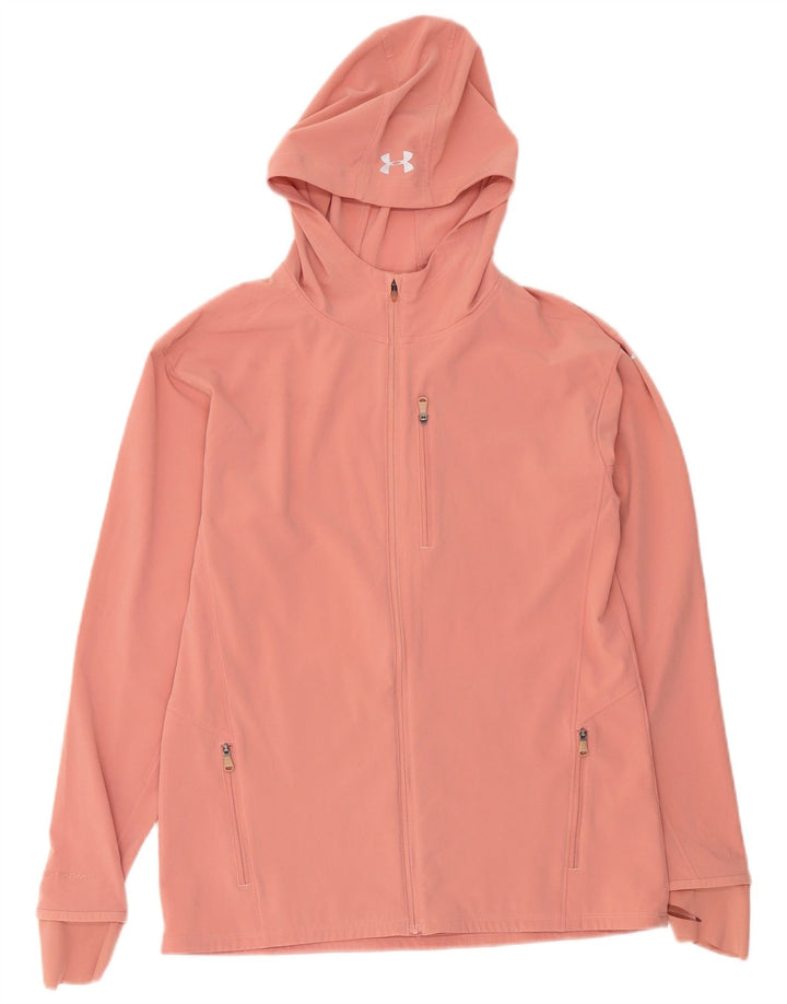 Jaqueta feminina Under Armour com capuz e moletom UK 14 poliéster rosa médio