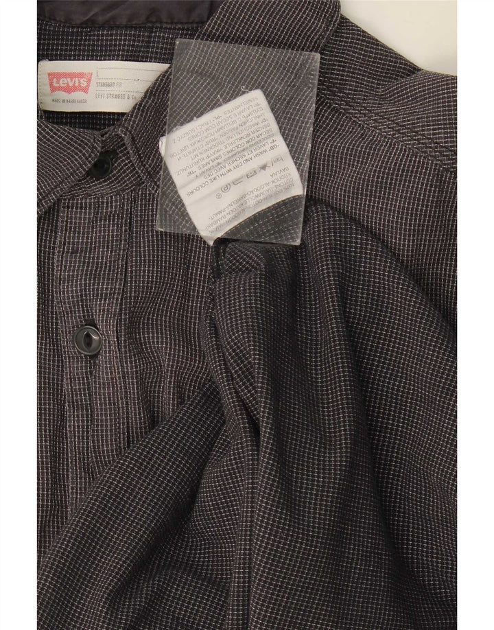 Camisa masculina Levi's Standard Fit algodão xadrez cinza médio