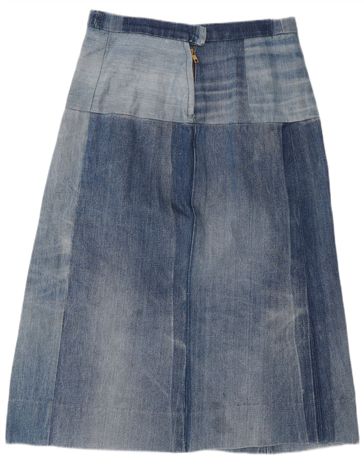 Saia jeans feminina vintage de cintura alta W30 azul médio