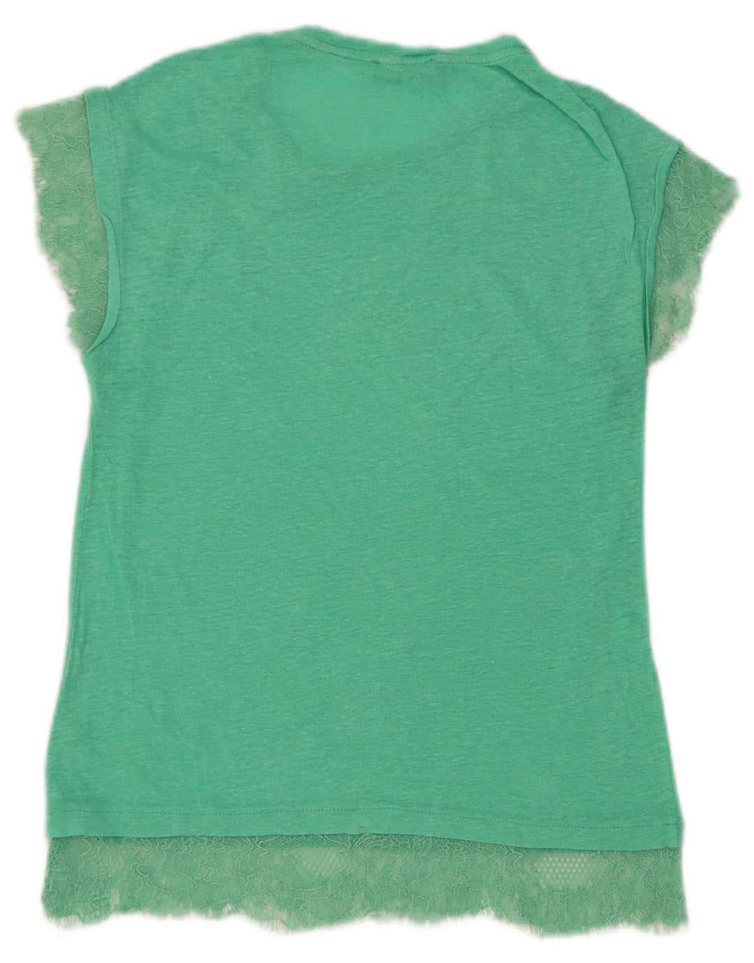Camiseta feminina Zara Top UK 10 pequena verde