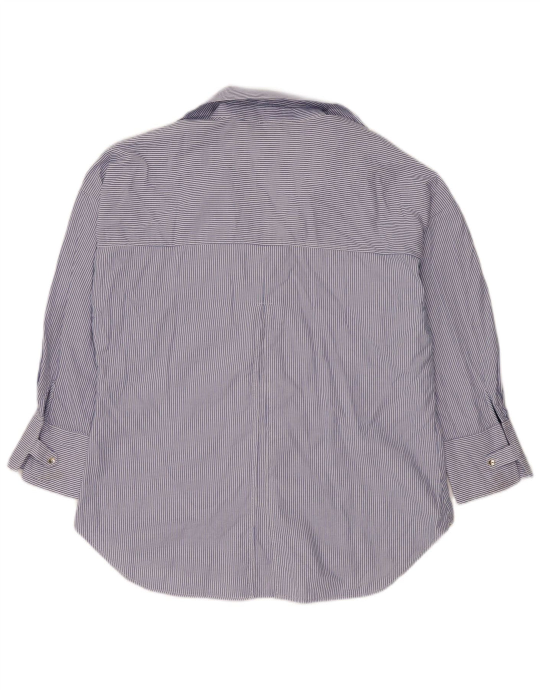 Camisa oversized feminina Zara UK 16 listra azul grande