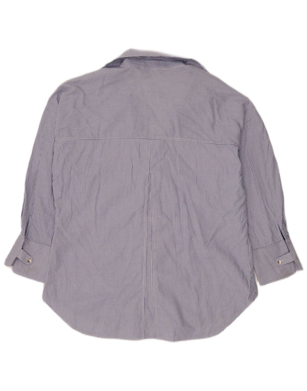 Camisa oversized feminina Zara UK 16 listra azul grande