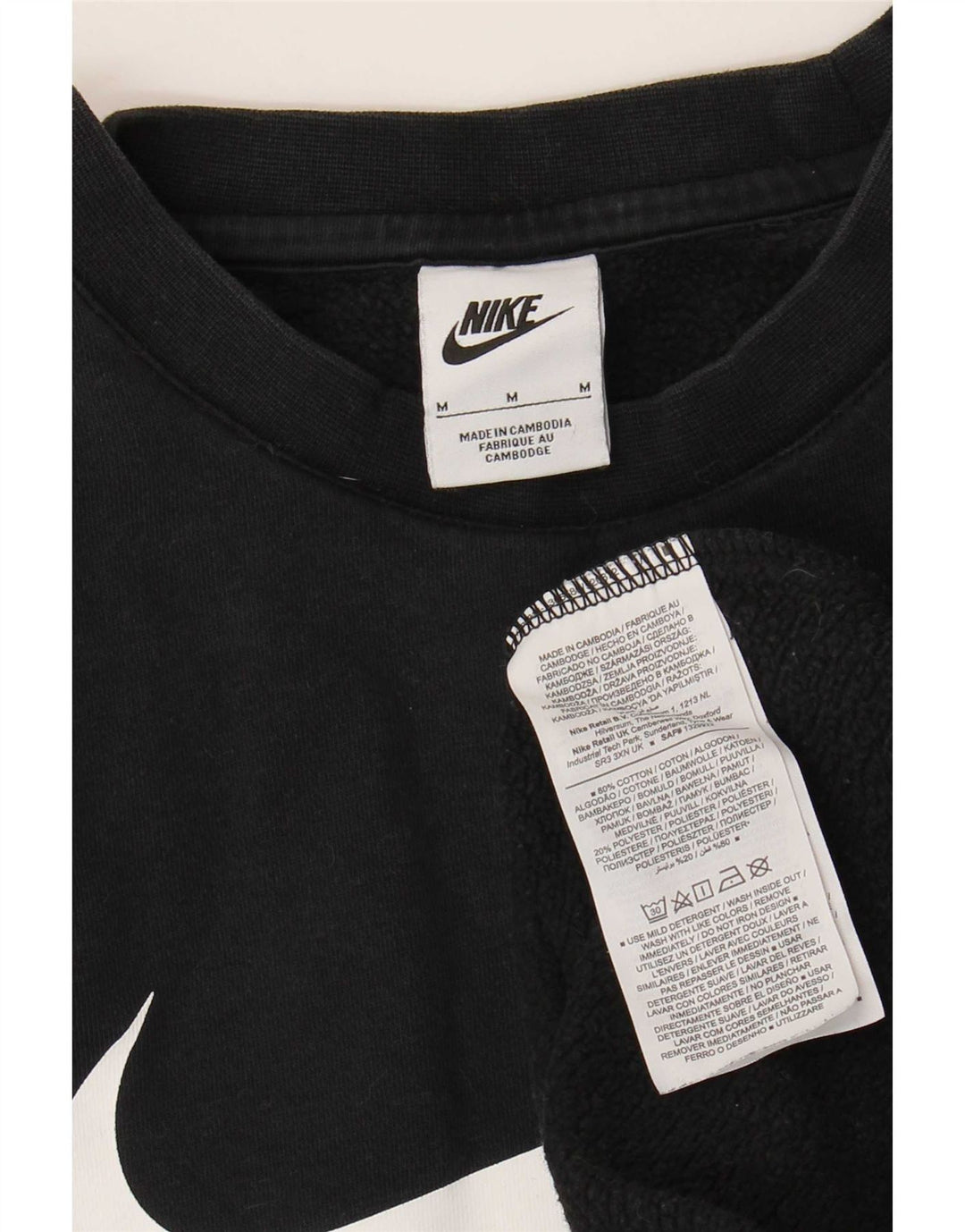 Nike masculino gráfico moletom jumper médio algodão preto