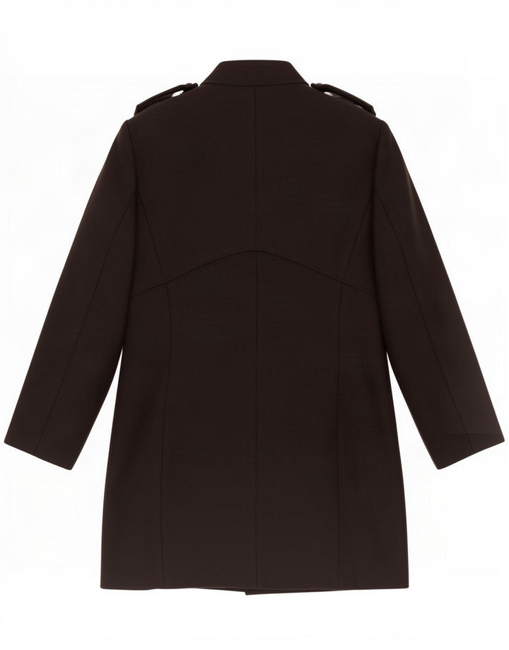 Sobretudo militar feminino Zara UK 14 grande poliéster preto