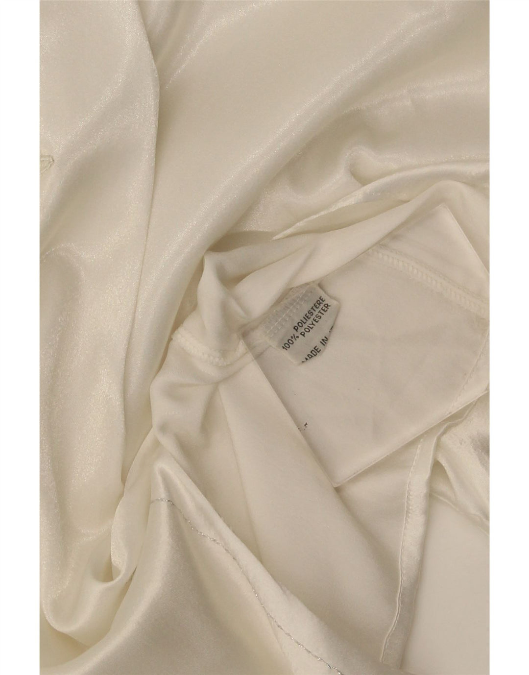Blusa feminina vintage de manga comprida Top UK 16 grande poliéster floral branco