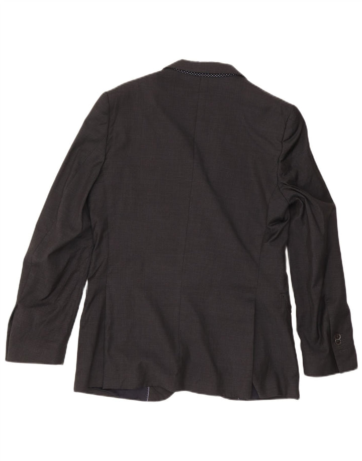 Jaqueta Blazer Masculina Massimo Dutti com 2 Botões EU 48 Acetato Cinza Médio