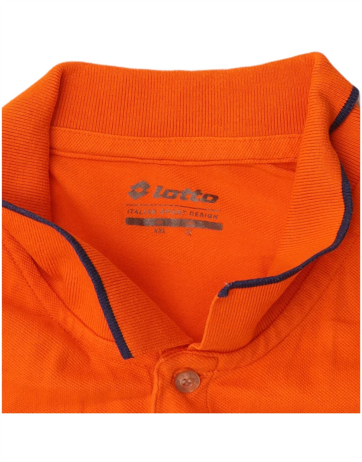 Camisa polo masculina LOTTO XL laranja algodão