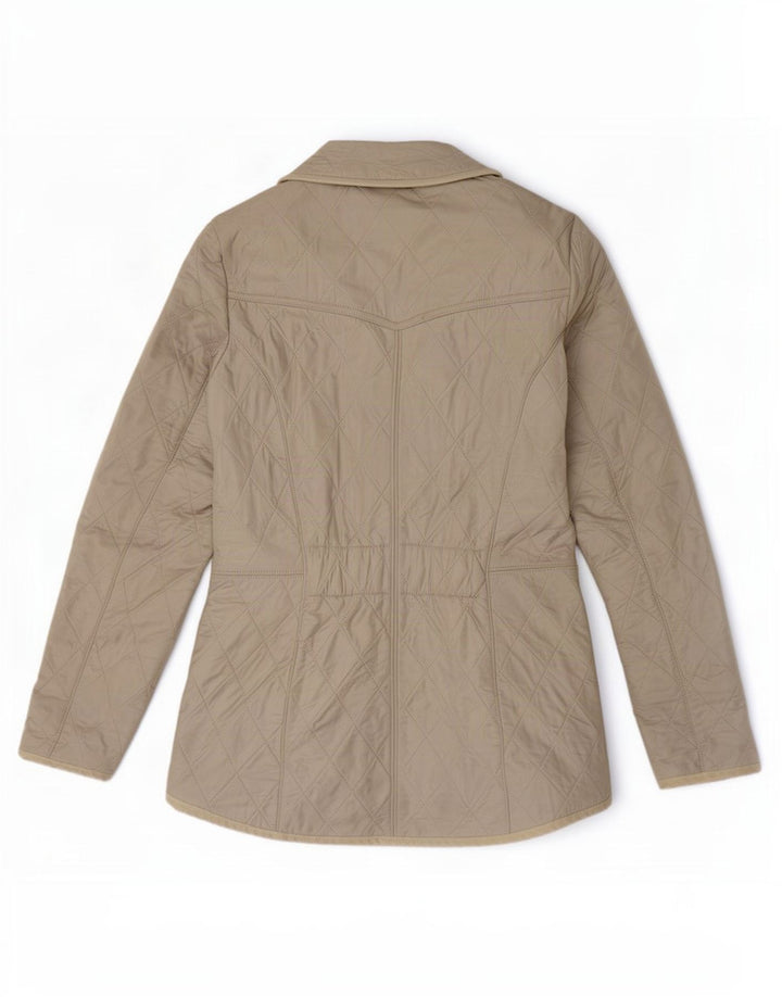 Jaqueta acolchoada feminina Barbour UK 8 pequena poliamida branca
