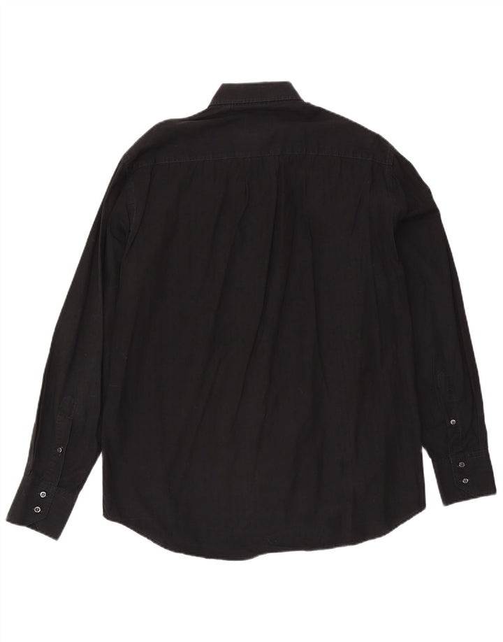 Camisa masculina Gianfranco Ferre tamanho 41 16 grande algodão preto