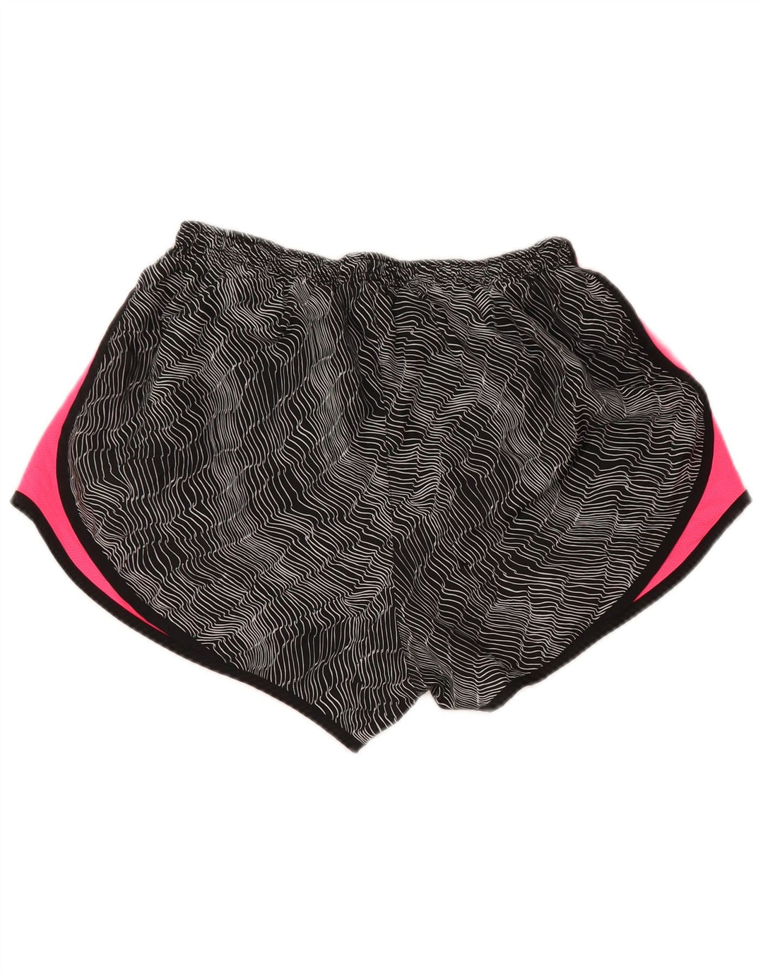 NIKE Womens Dri Fit Sport Shorts UK 16 Grande Preto Colourblock Poliéster