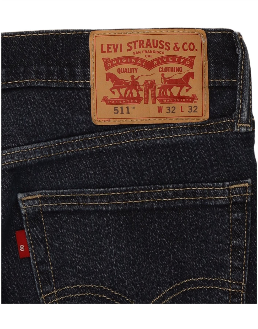LEVI'S Mens 511 Slim Jeans W32 L30 Navy Blue Cotton