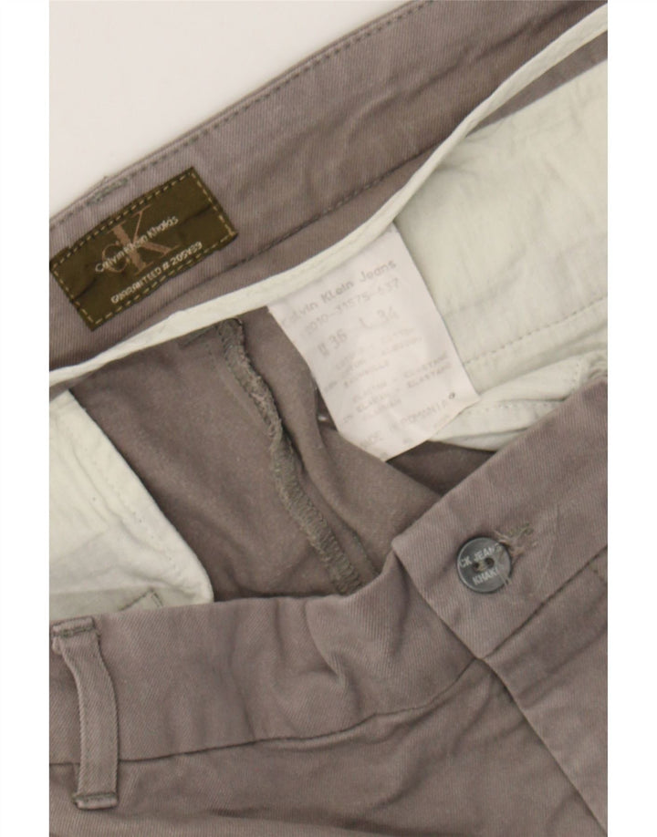 CALVIN KLEIN Mens Straight Chino Trousers W36 L29 Beige Cotton Vintage Calvin Klein and Second-Hand Calvin Klein from Messina Hembry 
