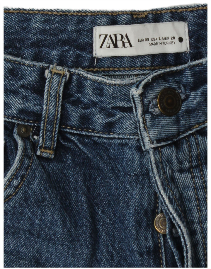 Calça jeans reta feminina Zara EU 38 pequena W28 L32 azul