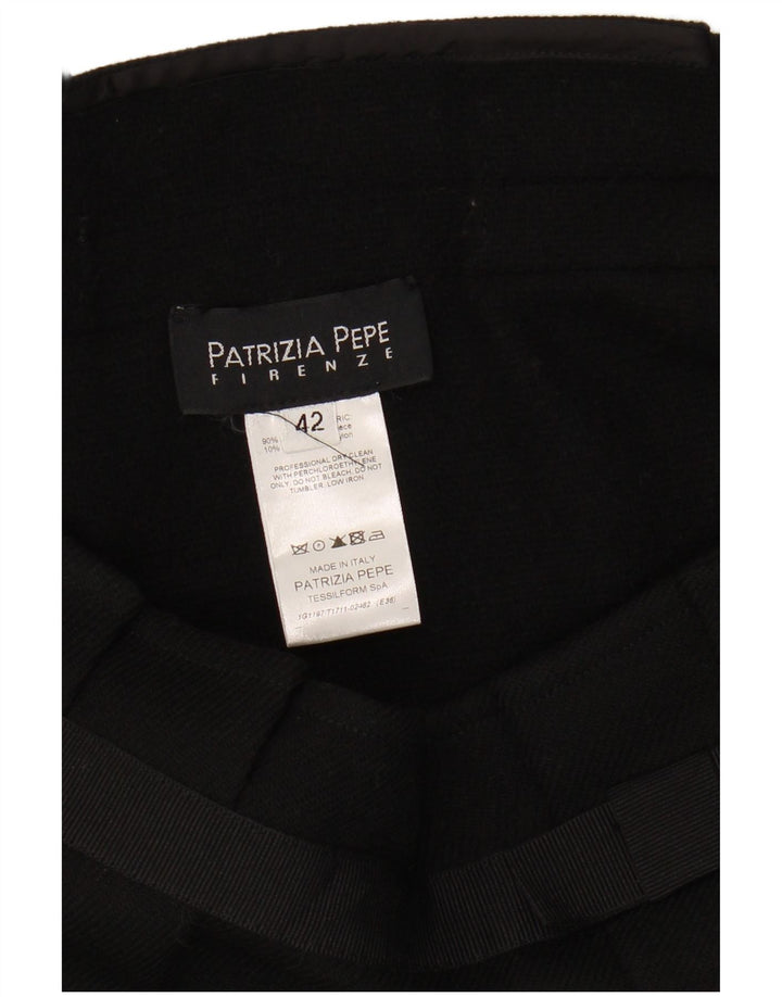 PATRIZIA PEPE Saia Firenze Flare IT 42 Médio W30 Lã Preta