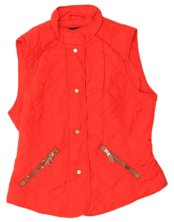 Colete acolchoado feminino Zara UK 12 poliéster vermelho médio