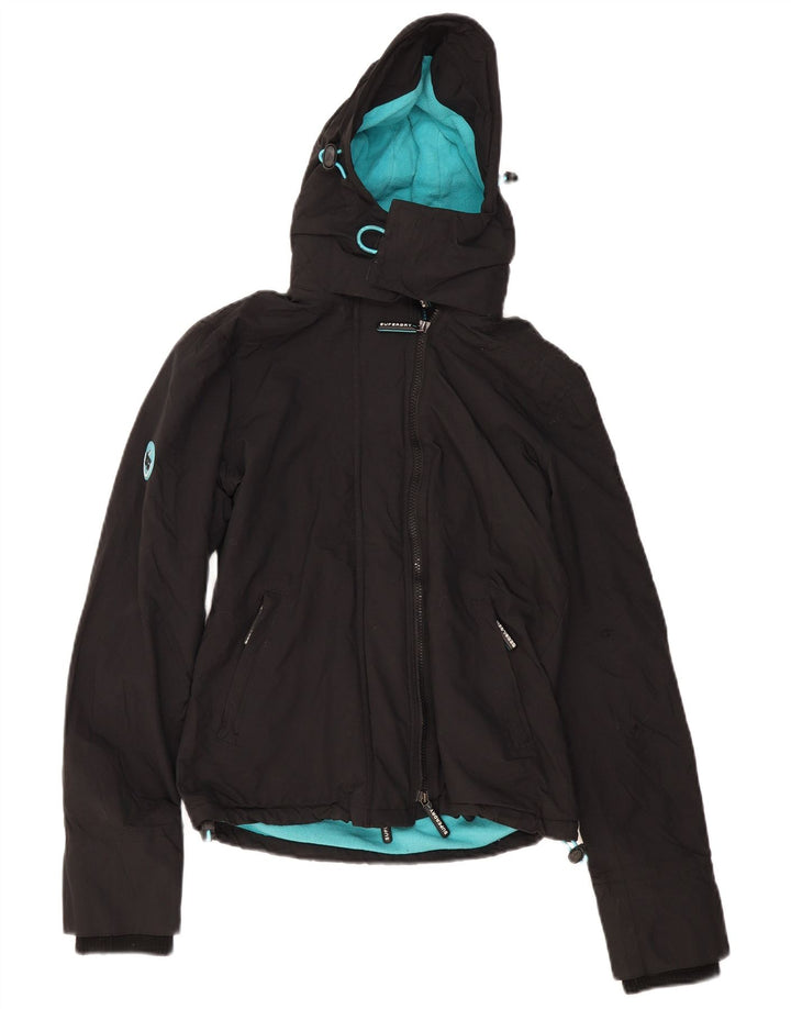 Jaqueta corta-vento superdimensionada feminina SUPERDRY Reino Unido 10 pequena preta