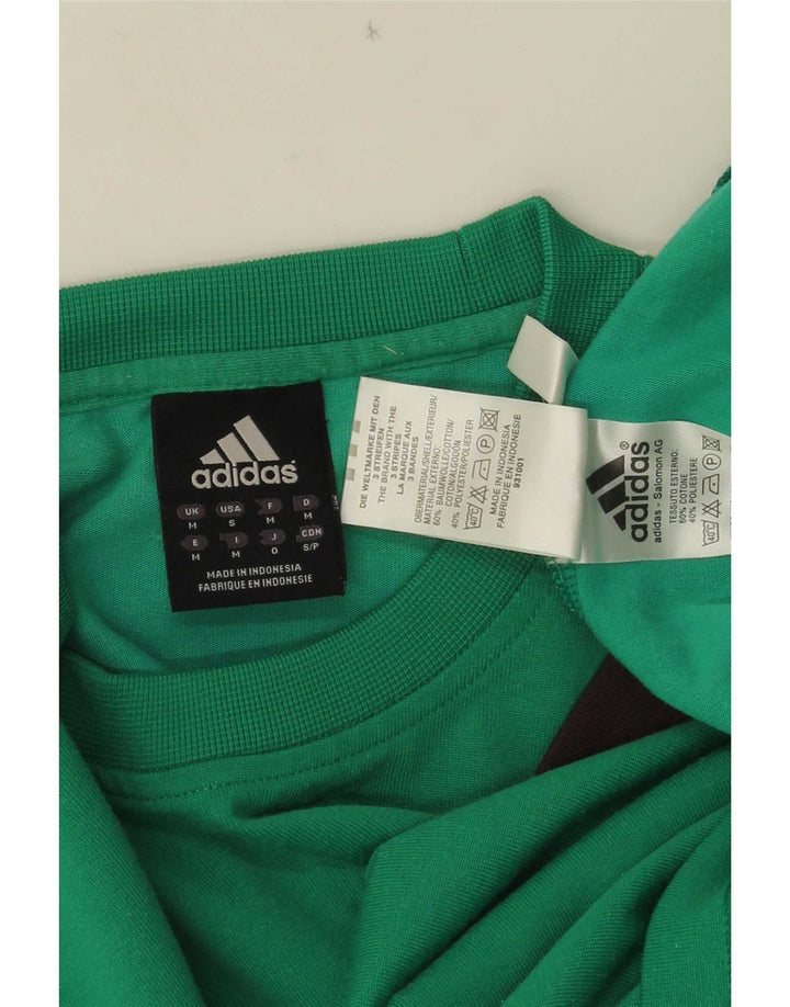 Camiseta masculina Adidas Top médio verde colorblock algodão