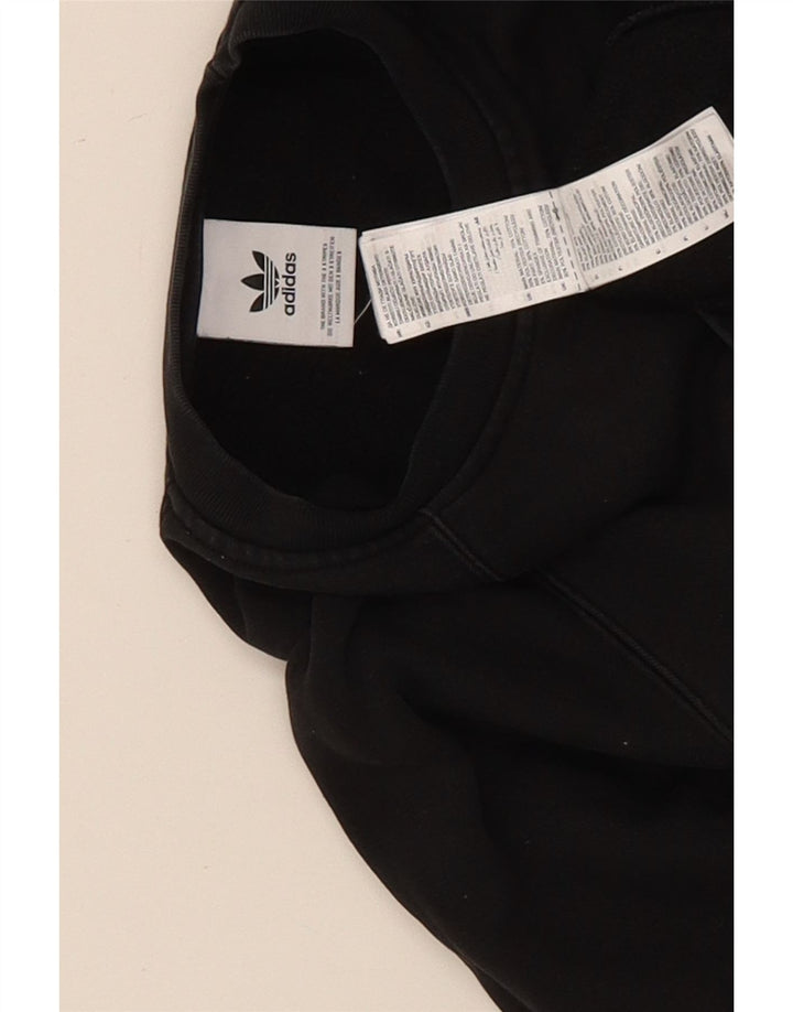 Adidas Mens Moletom Jumper Médio Algodão Preto