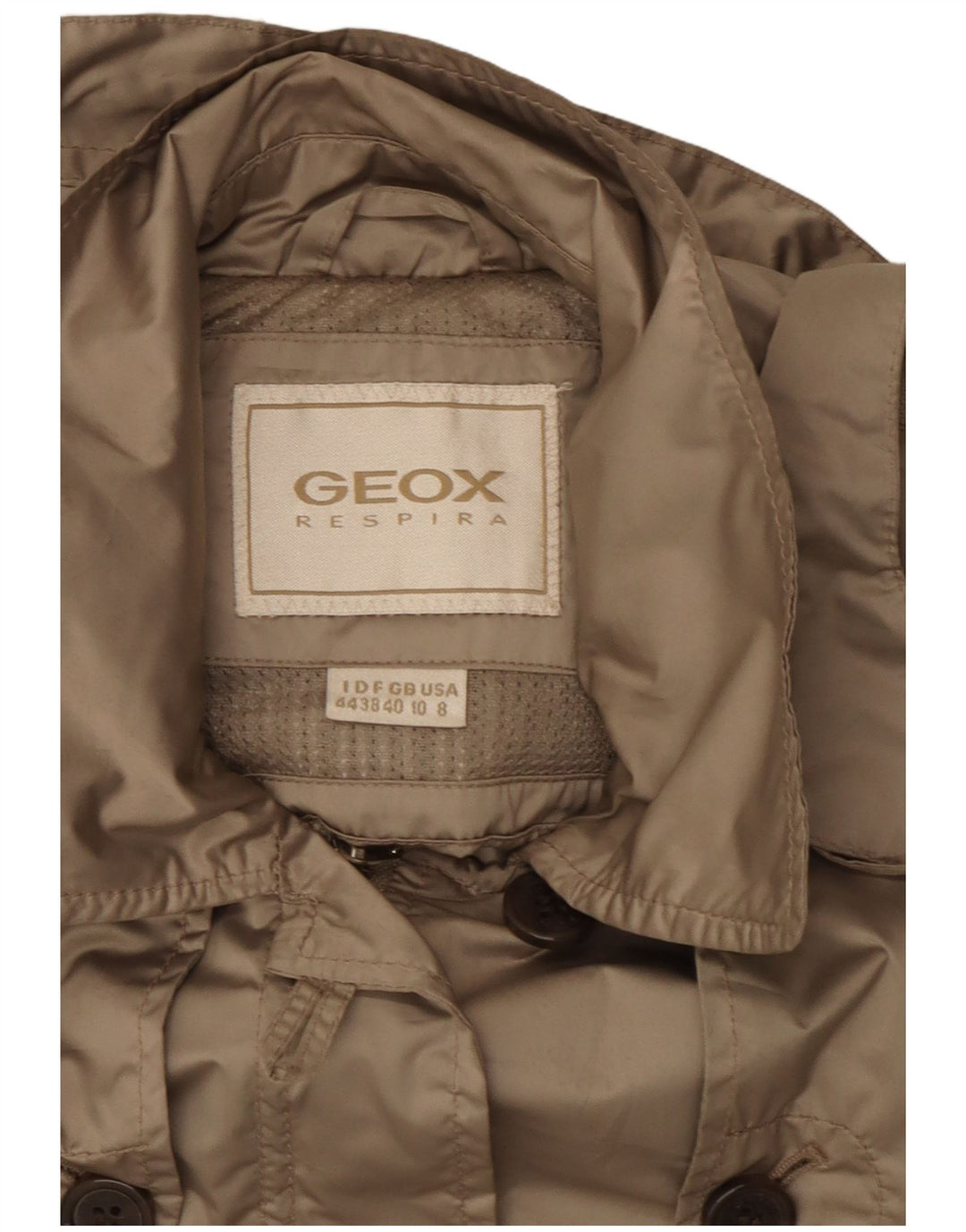 Jaqueta Parka com capuz feminina Geox Respira Reino Unido 10 poliéster bege pequeno