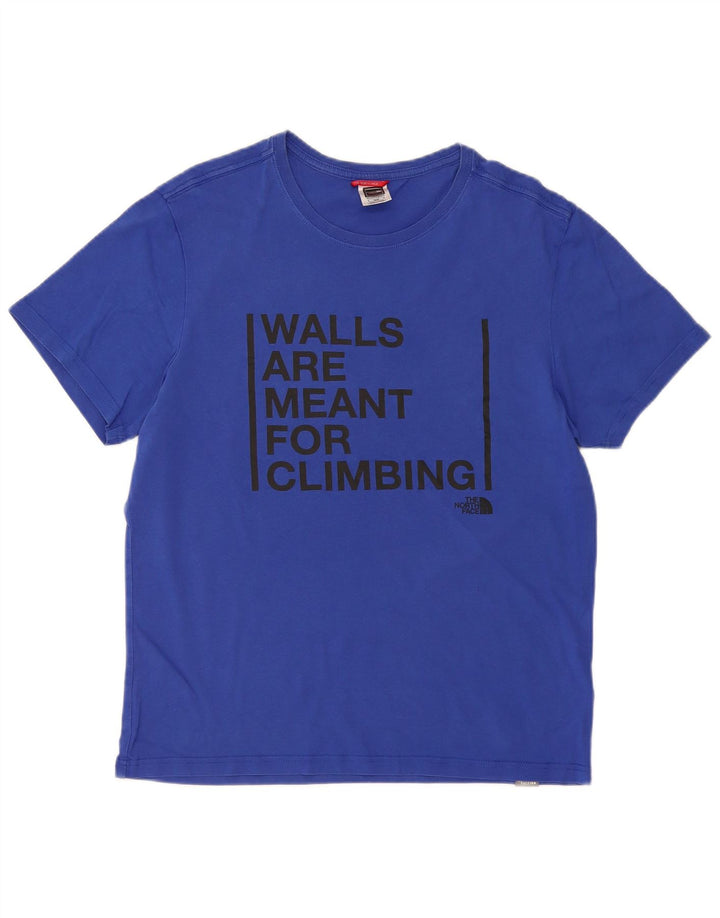 Camiseta gráfica masculina The North Face Top de algodão azul médio