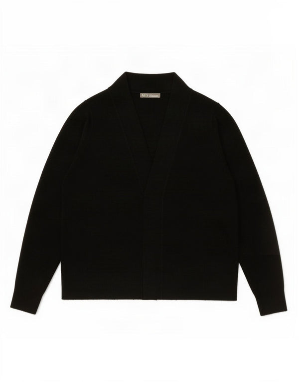 Suéter cardigã aberto feminino Marks & Spencer Reino Unido 18 XL preto acrílico