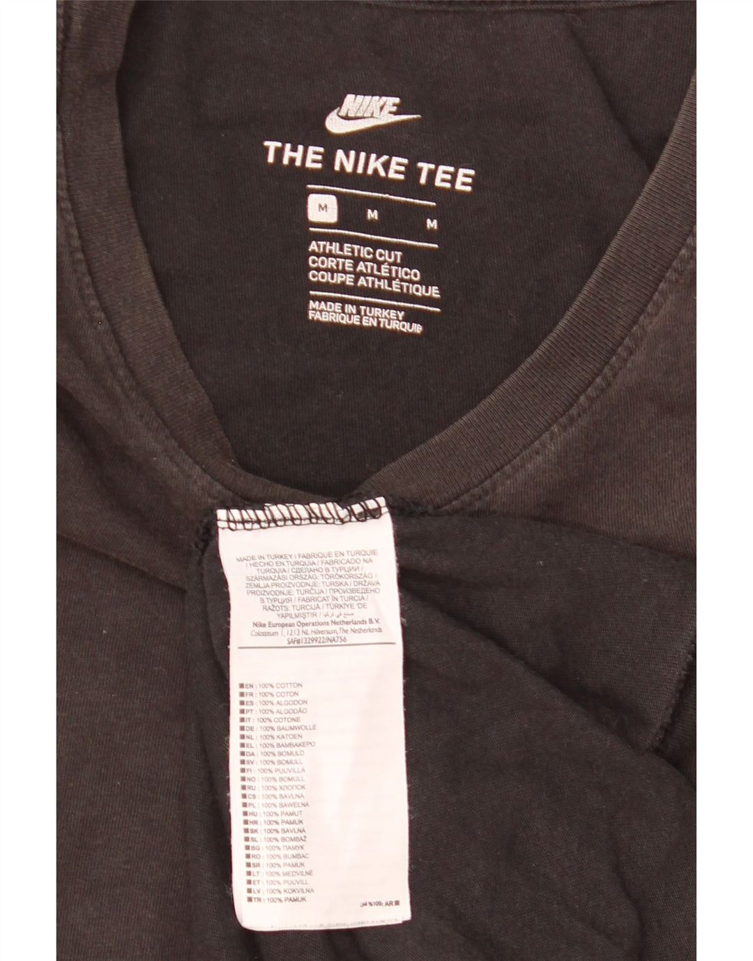Camiseta masculina Nike Athletic Cut Top médio algodão preto