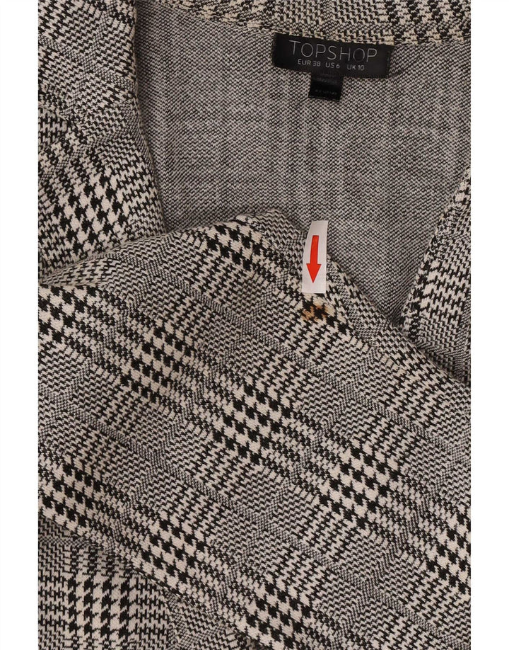 Sobretudo feminino Topshop UK 10 algodão houndstooth cinza pequeno