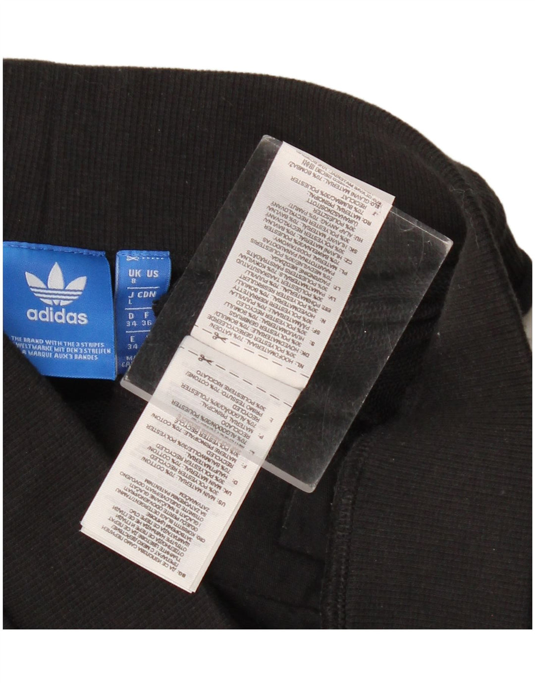 Calça de treino feminina Adidas UK 8 pequena algodão preto