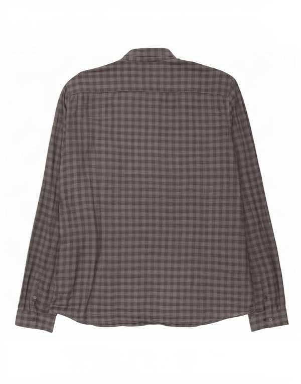 Camisa masculina Slim Fit Calvin Klein 2XL algodão guingão cinza