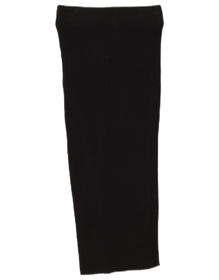 Saia midi de malha Zara feminina média W28 preta