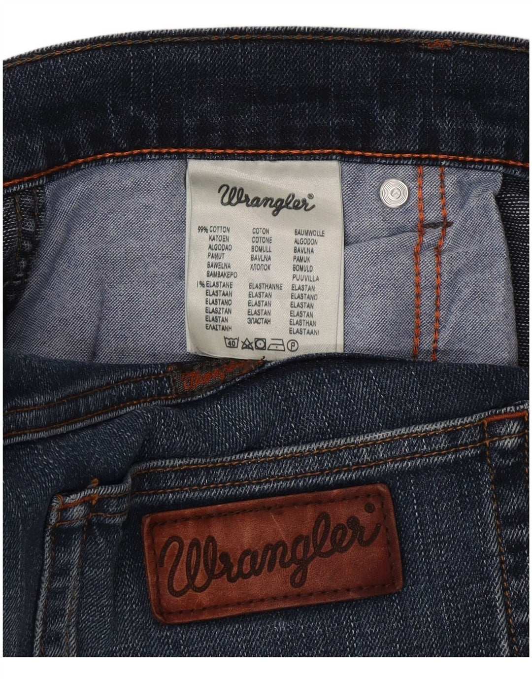 Wrangler Mens Straight Jeans W34 L30 Azul Algodão
