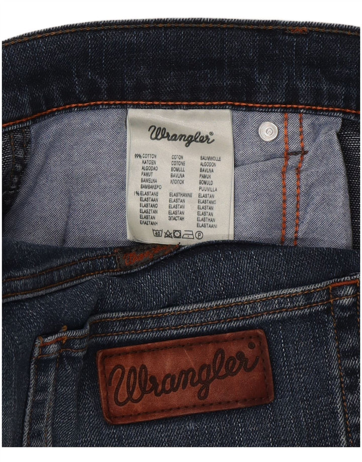 Wrangler Mens Straight Jeans W34 L30 Azul Algodão