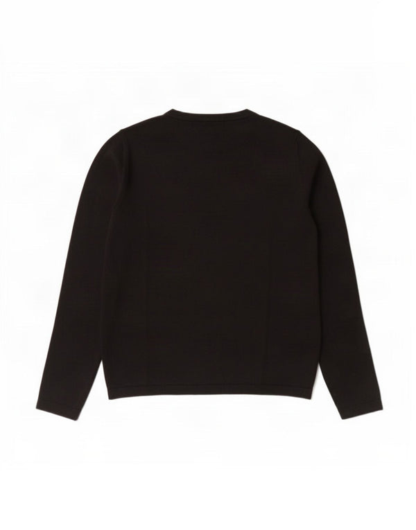 Suéter feminino Massimo Dutti com gola redonda Reino Unido 6 XS lã preta