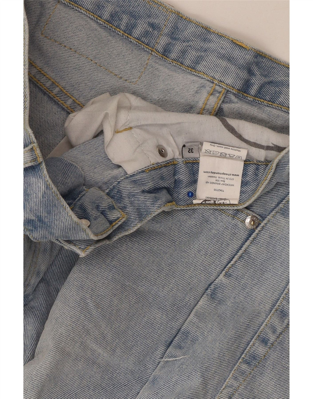 Shorts jeans masculino CHEAP MONDAY W32 algodão azul médio