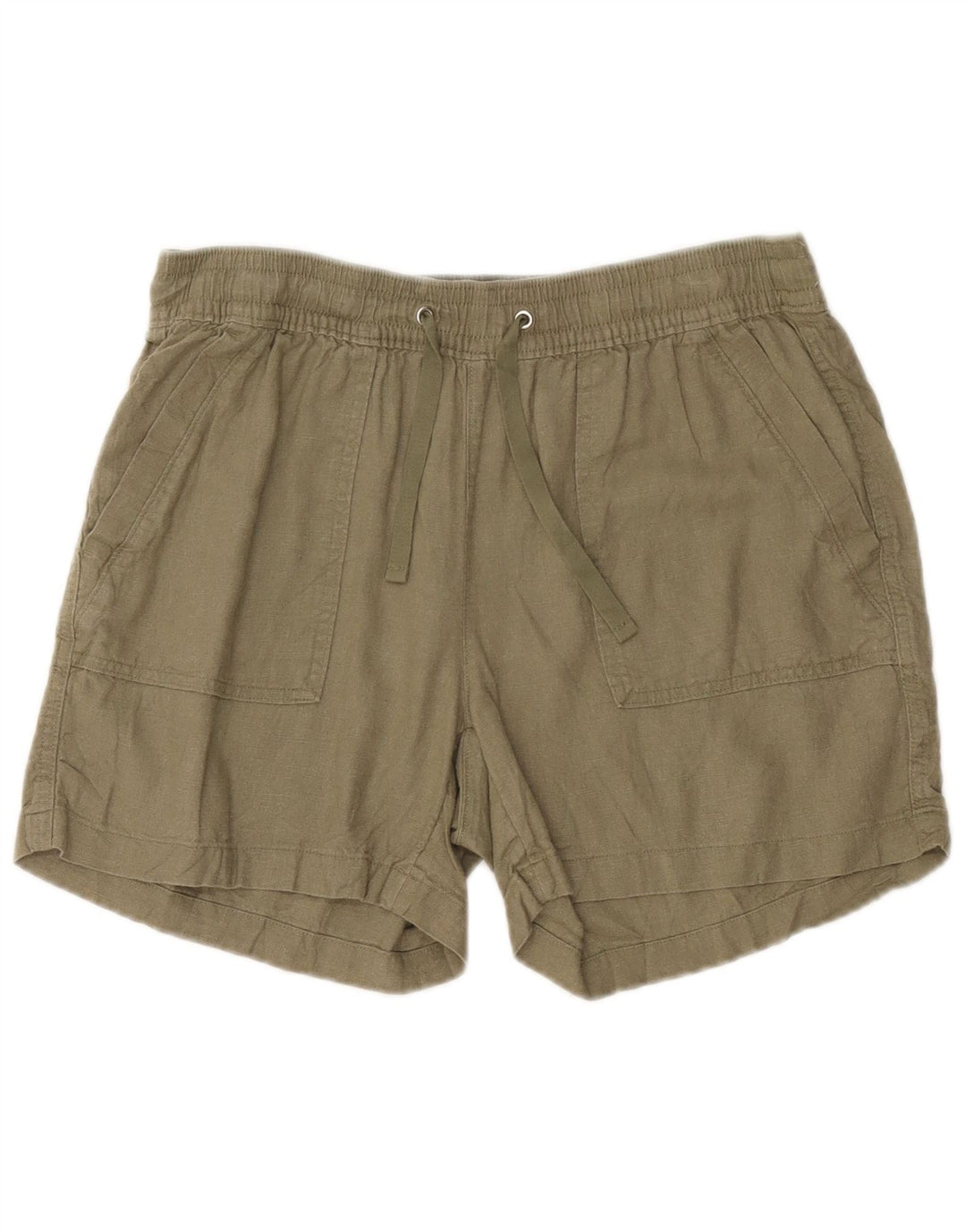 Shorts Chino Feminino Nautica Médio W30 Linho Cáqui