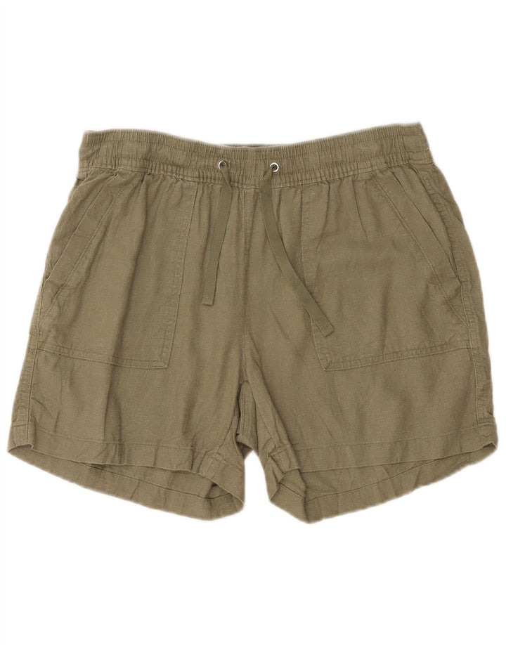Shorts Chino Feminino Nautica Médio W30 Linho Cáqui