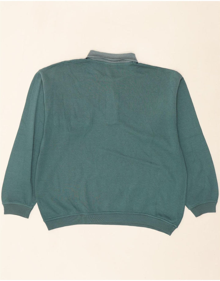 NAVIGARE Mens Polo Neck Sweatshirt Jumper 2XL Green Vintage Navigare and Second-Hand Navigare from Messina Hembry 
