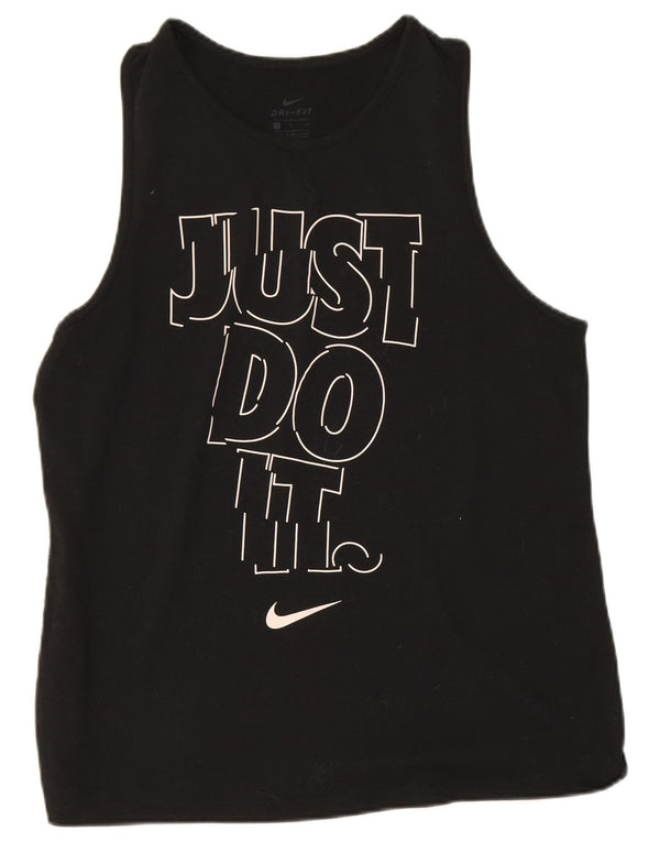 Colete gráfico Nike feminino Dri Fit Top UK 10 pequeno poliéster preto