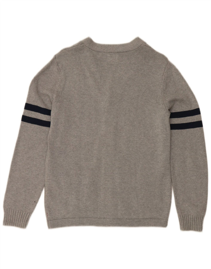 Suéter cardigã masculino Levi's pequeno algodão listrado cinza