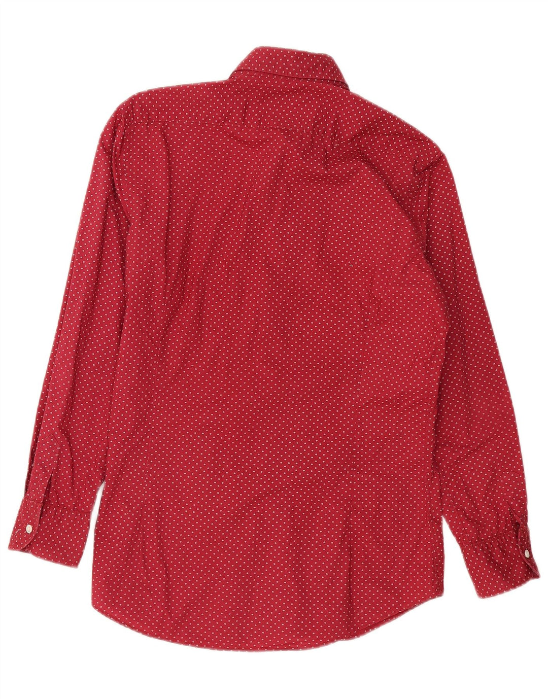 Camisa masculina Massimo Dutti pequena de algodão manchado vermelho