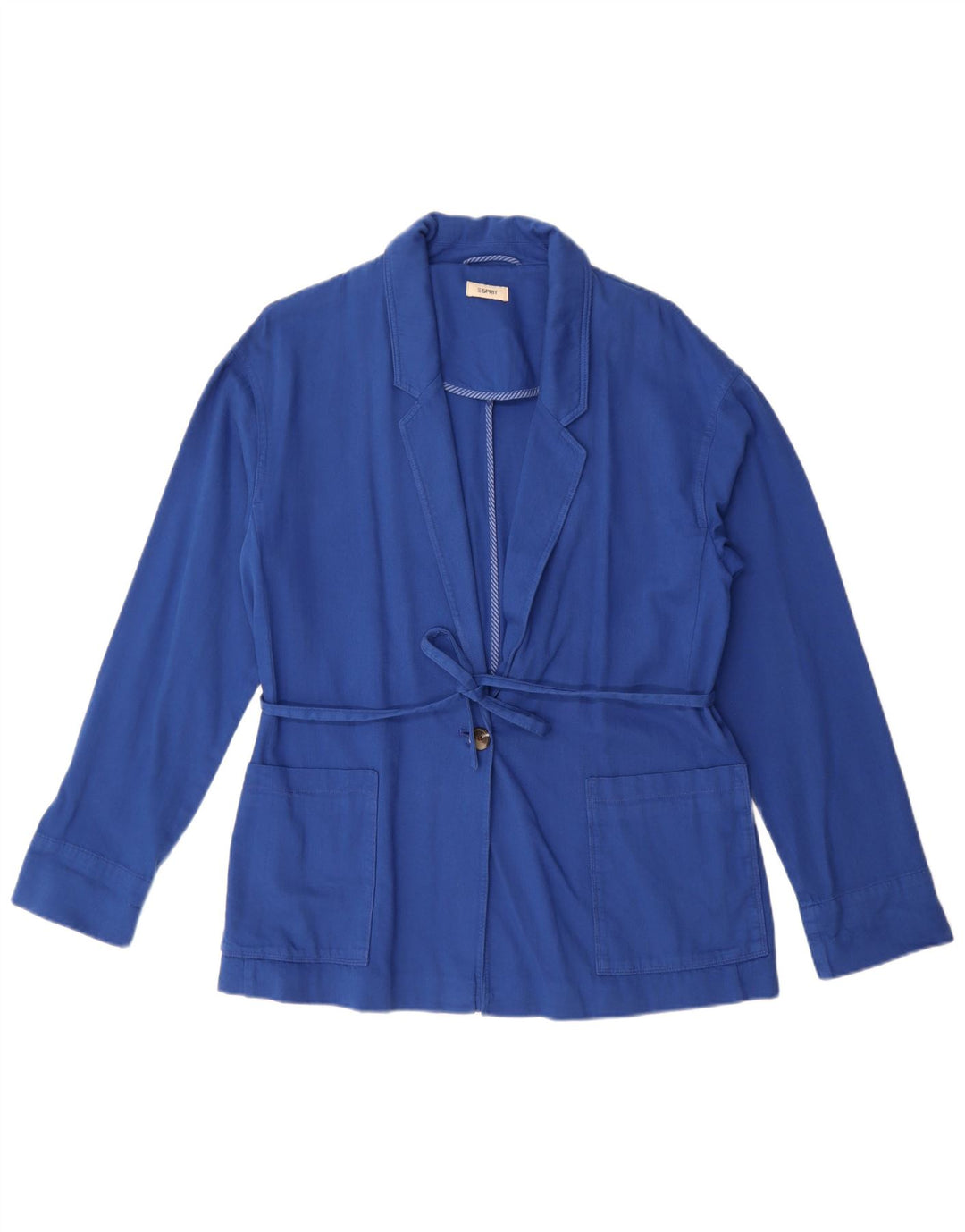 Jaqueta blazer feminina Esprit com 1 botão grande Reino Unido 8 pequena azul